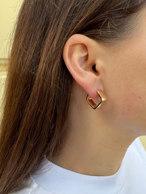 Auskarai „Hexagon hoops“ - Image 3