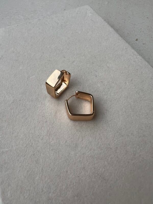 Auskarai „Hexagon hoops“ - Image 4