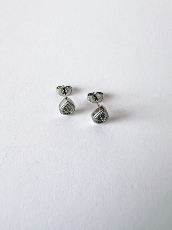 Auskarai „Silver crystal stud“ - Image 2