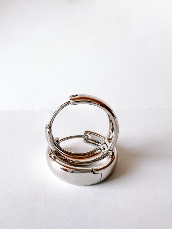 Auskarai „Silver bold hoops“ didelės - Image 3