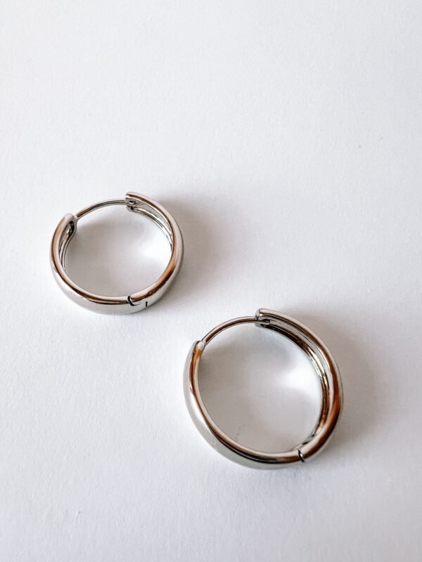 Auskarai „Silver bold hoops“ didelės - Image 2