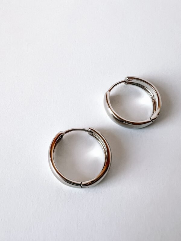 Auskarai „Silver bold hoops“ didelės - Image 4