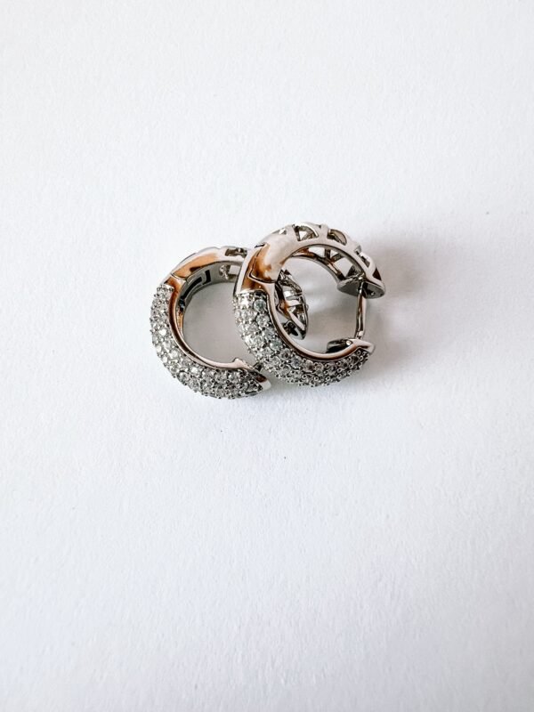 Auskarai „Silver crystal hoops“ - Image 2