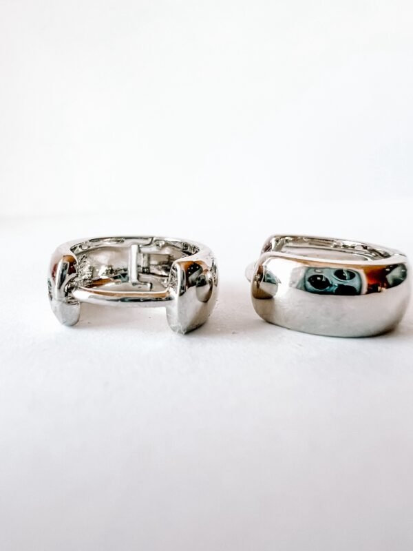 Auskarai „Silver bold hoops“ mažos - Image 3