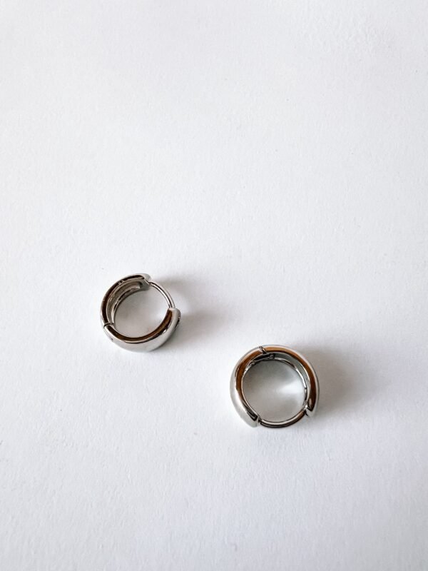 Auskarai „Silver bold hoops“ mažos - Image 2